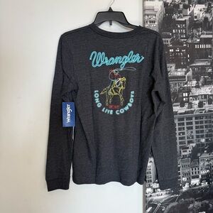NWT Wrangler Boys Long Sleeve Cowboy Graphic Tee XXL
